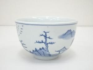 染付山水茶碗